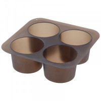 Форма д/льда SKANDI, 4 круглые ячейки по 100мл, 15,3*15,3*4,7см, силикон 107656 Mallony