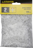 Крестики STAYER для кафеля, 2мм, 200шт