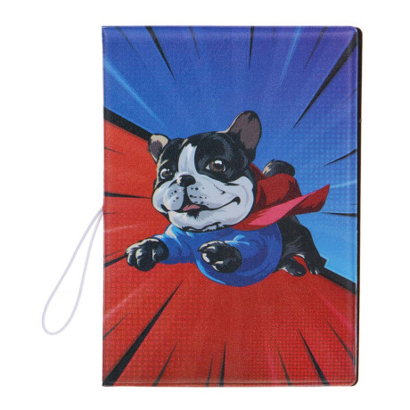 ЮL Обложка для паспорта с отд.для карт и удерживающей резинкой, ПВХ, 13,7х9,6см, 6 дизайнов, микс #3