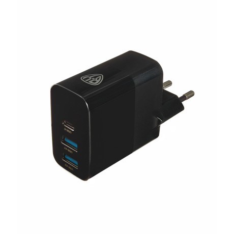 BY Сетевое зарядное устройство Great, 30 Вт, 2хUSB+1хType-c, черный