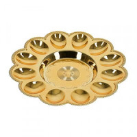 Блюдо "Праздничное" для кулича и 12 яиц, d=24 см, пластик, золото, 17831 MARMITON