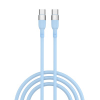 BY Кабель для зарядки Live Type-C-Type-C, 1м, 3А, Быстрая зарядка PD, 65 W, голубой