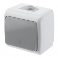 ЭРА Intro Atlantic выкл. ОУ 1 кл. серый (проходной) 10А (корп. PC) IP54 5-103-03 9489