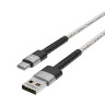 FORZA Кабель для зарядки Вертикаль Type-C, 1м, Быстрая зарядка 2.4А, 12W, тканевый , серый