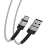 FORZA Кабель для зарядки Вертикаль Type-C, 1м, Быстрая зарядка 2.4А, 12W, тканевый , серый