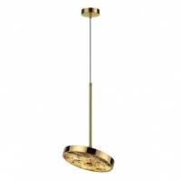 ODEON LIGHT 5079/15L зол./сер-беж./нат.кам./акрил св-к подвес перекл.цв.темп LED 15W 2K-4K-6K BERGI