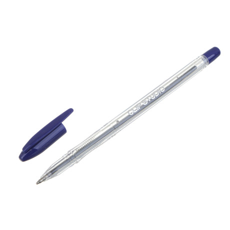 Ручка шариковая ClipStudio синяя, наконечник 1,0 мм, прозрачный корпус, пластик