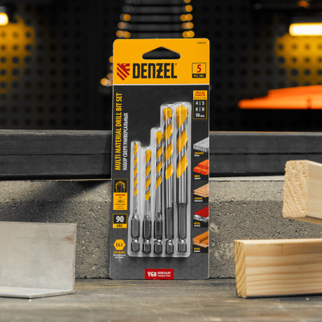 Набор сверл универсальных, Multi cut, 4-10 мм, 5 шт Denzel