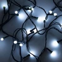 Гирлянда-нить "Минишарики" 100LED xолодный белый 9м., 8реж., провод зеленый SE-MINI-110W Funray