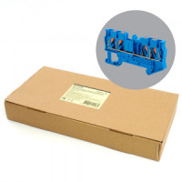 Stekker зажим самозажимной 4-х проводный проходной ЗНИ 2,5мм2 LD574-2-25 (JXB PT 2,5) синий 49253