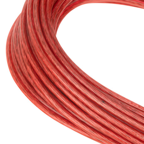 Трос металлополимерный красный ПР-3.0, толщина 3.0 мм, моток 20 метров Сибртех