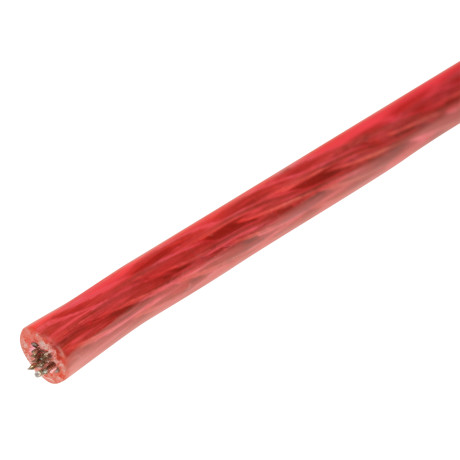 Трос металлополимерный красный ПР-3.0, толщина 3.0 мм, моток 20 метров Сибртех