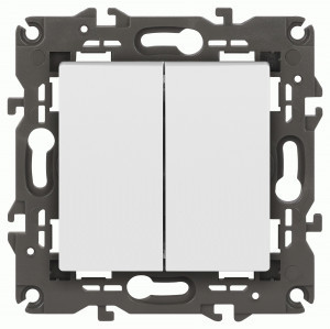 ЭРА Elegance мех. выкл. (перекл.) СУ 2 кл. (перекрест) 10А 250В белый матовый 14-1112-01М 65795