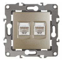 ЭРА 12 мех. роз. комп. СУ 2 мест. RJ45, шампань, автоклеммы 12-3108-04 1117
