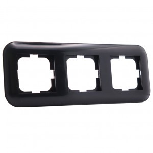 Ovivo рамка СУ 3 мест. LOFT, черный (глянц. поверхн.), 404-010008-227