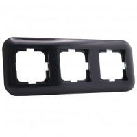 Ovivo рамка СУ 3 мест. LOFT, черный (глянц. поверхн.), 404-010008-227