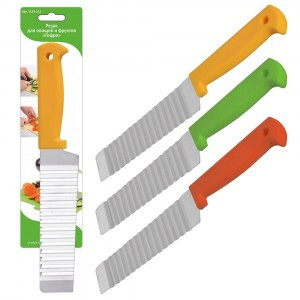 Резак д/овощей и фруктов "Гофре" (кратность 6шт!!!), нерж.сталь, пластик VL53-112 Мультидом