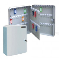 Шкафчик (Ключница) на 90 ключей BRAUBERG 300*80*240 мм, с замком, +90 брелоков, серый, 290339