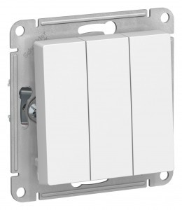 Systeme Electric AtlasDesign мех. выкл. СУ 3 кл. бел. Antibact. (пл.осн.) ATN000131 (20!)