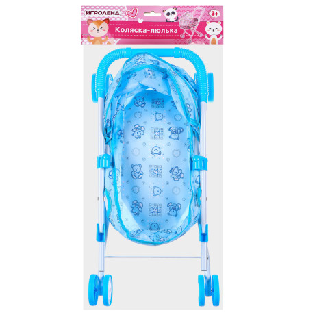 ИГРОЛЕНД Коляска люлька складная, ABS, сталь, полиэстер, 28х54х48см