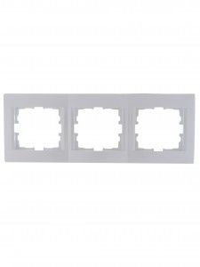 Lezard KARINA рамка 3 мест. (горизонт.) б/вст жемчужно-бел. перламутр (ABS) 707-3000-148