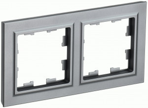 IEK BRITE Рамка СУ 2 мест. РУ-2-БрС сталь BR-M22-K46