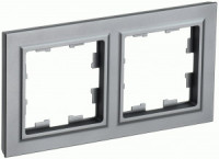 IEK BRITE Рамка СУ 2 мест. РУ-2-БрС сталь BR-M22-K46