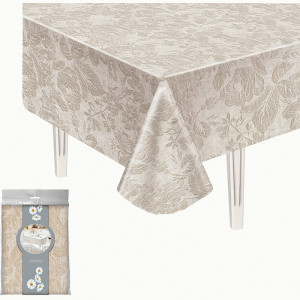 Скатерть ПВХ с бейкой 130*110см Лён 108229 Рыжий кот