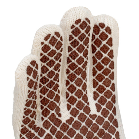 Перчатки трикотажные, ПВХ гель шахматный облив, оверлок Сибртех