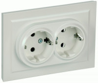 IEK BRITE роз. СУ 2 мест. земля  16А РС12-3-БрЖ жемч. BR-R21-16-K36-F