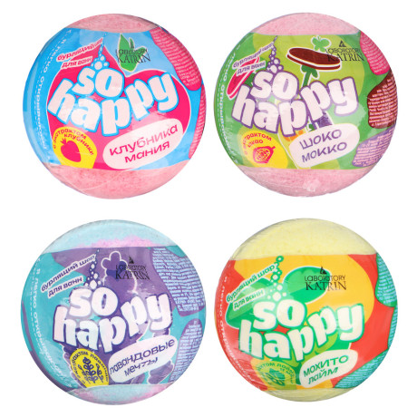 Шар бурлящий для ванн SOHappy, в ассортименте, 120г