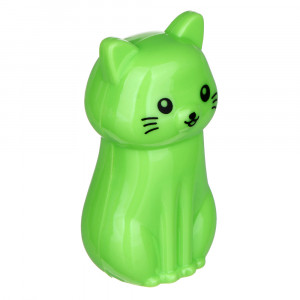 Точилка фигурная в форме котика, 1 отверстие, пластик, 6х3,5х2,5 см, 4 цвета корпуса
