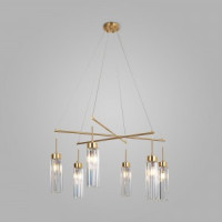 EUROSVET св-к подвес. 6x60W E14 770x770 латунь хруст.прозрач. 60163/6 Умный дом Gilian a065757