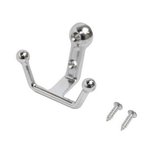 Крючок-вешалка мебельн 2-рожк СТАНДАРТ 308 CP хром Инд. уп. на подвесе(400,50)