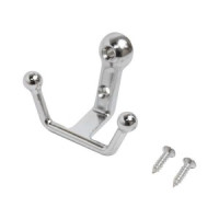 Крючок-вешалка мебельн 2-рожк СТАНДАРТ 308 CP хром Инд. уп. на подвесе(400,50)