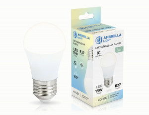 Ambrella лампа св/д шар G45 E27 13W(1070lm) 4000K 4K 45х89 IC 451304