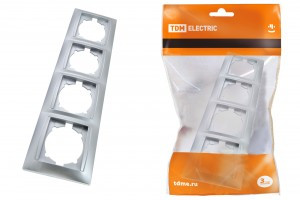TDM Лама рамка СУ 4 мест. серебр. металлик (горизонт.) (12!) SQ1815-0232