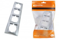 TDM Лама рамка СУ 4 мест. серебр. металлик (горизонт.) (12!) SQ1815-0232