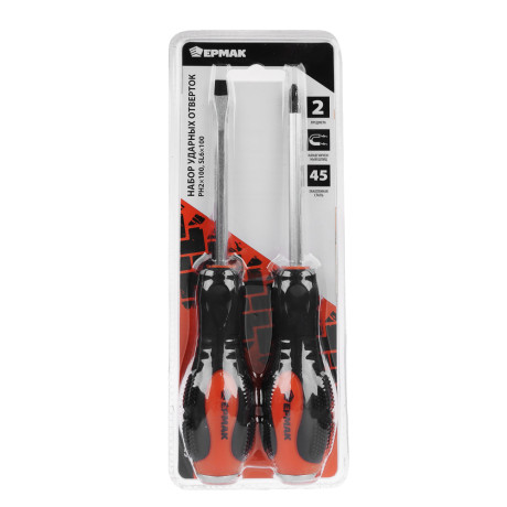 ЕРМАК Набор ударных отверток 2 шт, PH2x100, SL6x100