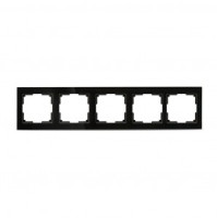 Smartbuy Нептун Рамка 5-местная стекло черная  (SBE-05b-Glass-FR-5)