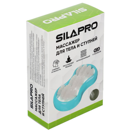 SILAPRO Массажер для тела и ступней, 14x8,5см, ПВХ, металл, антискользящее покрытие, 2 цвета