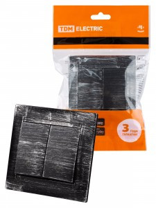 TDM Лама выкл. проходн. СУ 2 кл. 10А старинное серебро SQ1815-0649