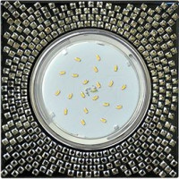 Ecola GX53 H4 св-к Стекло Квадрат c прозр. мозаикой черн. фон хром 40x123 FX53SGECB (10!)