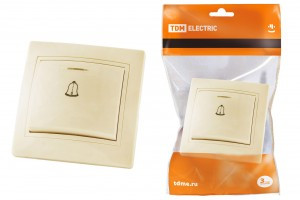 TDM Таймыр кнопка звонка СУ 1 кл. 6А сл. кость (инд.) (10!) SQ1814-0110