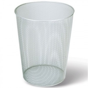 Корзина д/бумаг BRAUBERG "Germanium", средняя, металлическая, 9 л, серебристая, 231959