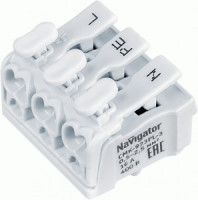 Navigator клемма пружин 16A Cu/Al 9 подкл. проводника (уп. 5шт, ц. за 1уп.) NTC-CMK-923PL-3 61072
