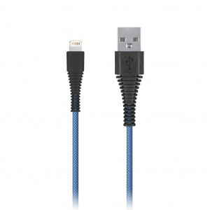 Дата-кабель USB(A)шт. - microUSBшт. Smartbuy, "карбон", прочный, 1.0 м, 2А, син (iK-10n-2 blue)