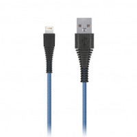 Дата-кабель USB(A)шт. - microUSBшт. Smartbuy, &quot;карбон&quot;, прочный, 1.0 м, 2А, син (iK-10n-2 blue)