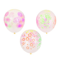 FNtastic Набор шаров, 6 шт, 12&quot;, с неоновым узором, прозрачные, 3 дизайна