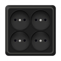 UNIVersal Олимп роз. ОУ 4 мест. черный (пласт.осн.) квадрат 2220